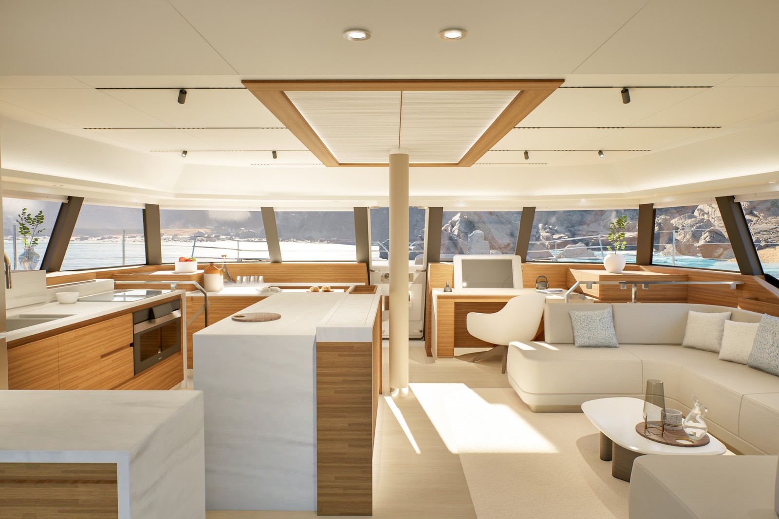 Fountaine Pajot 70 – Saloon and Galley — the art of entertaining 1 Fountaine Pajot 70 – Saloon and Galley — the art of entertaining 1
