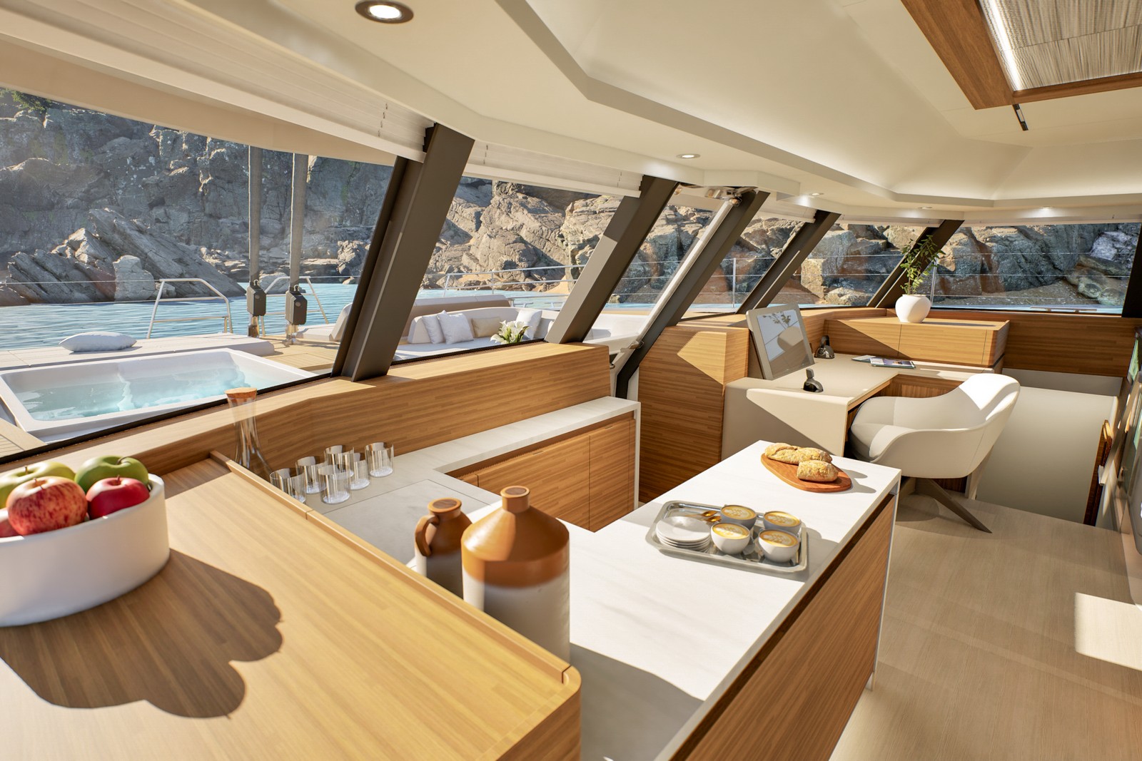 Fountaine Pajot 70 – Saloon and Galley — the art of entertaining 3 Fountaine Pajot 70 – Saloon and Galley — the art of entertaining 3